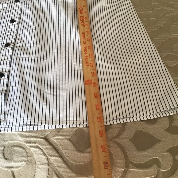 Zara Black and White Striped Button Down Shirt - Picture 6 of 9